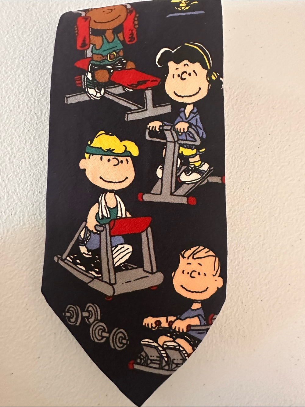 Peanuts Black Novelty Tie with Multicolor Cartoon Characters